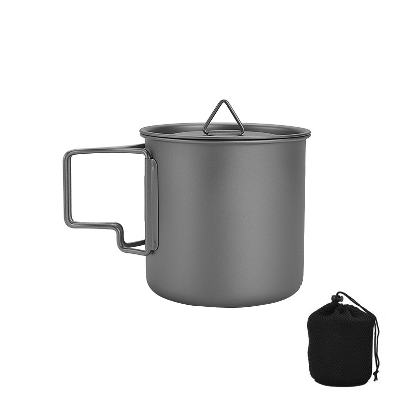 Camping Cooking Mesh - Tytanowy kubek turystyczny ze składanym uchwytem,