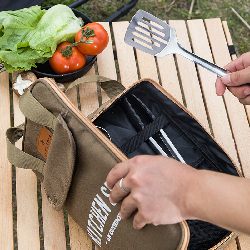 Camping Cooking Utensils Kit - 8-częściowy zestaw naczyń kuchennych na kemping,