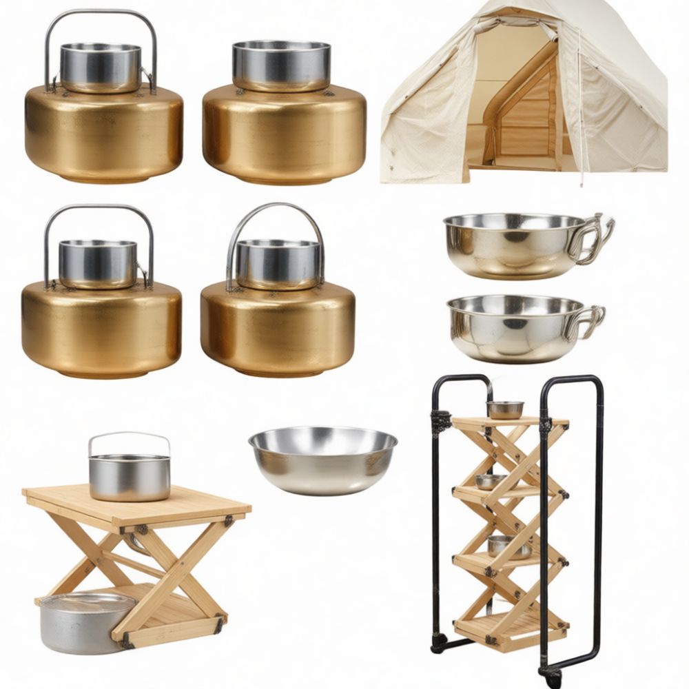 Camping Cooking Mesh - Przenośny, składany stojak na kuchenkę kempingową,