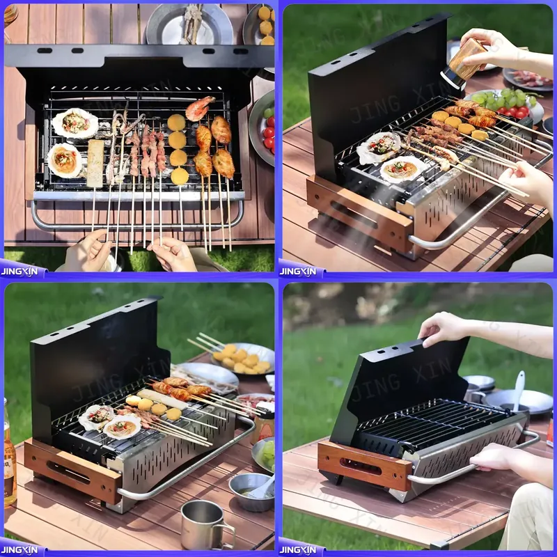 Camping Cooking Requirements - Lekki składany grill węglowy z metalową