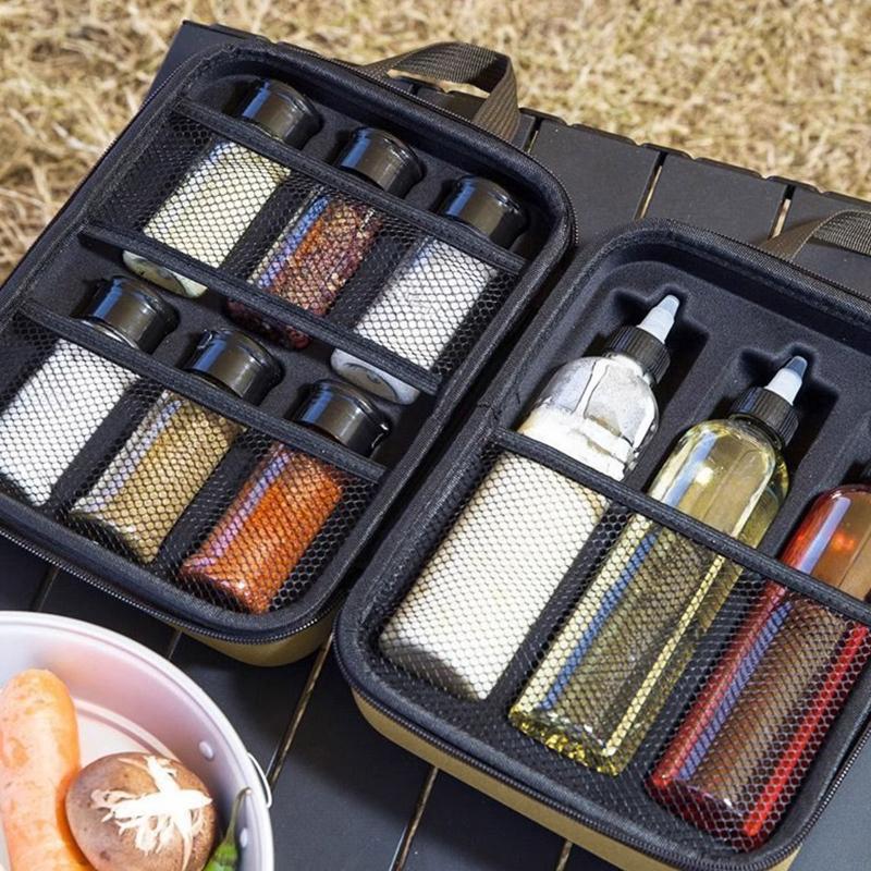 Camping Cooking Kit Box - Zestaw butelek na przyprawy kempingowe do