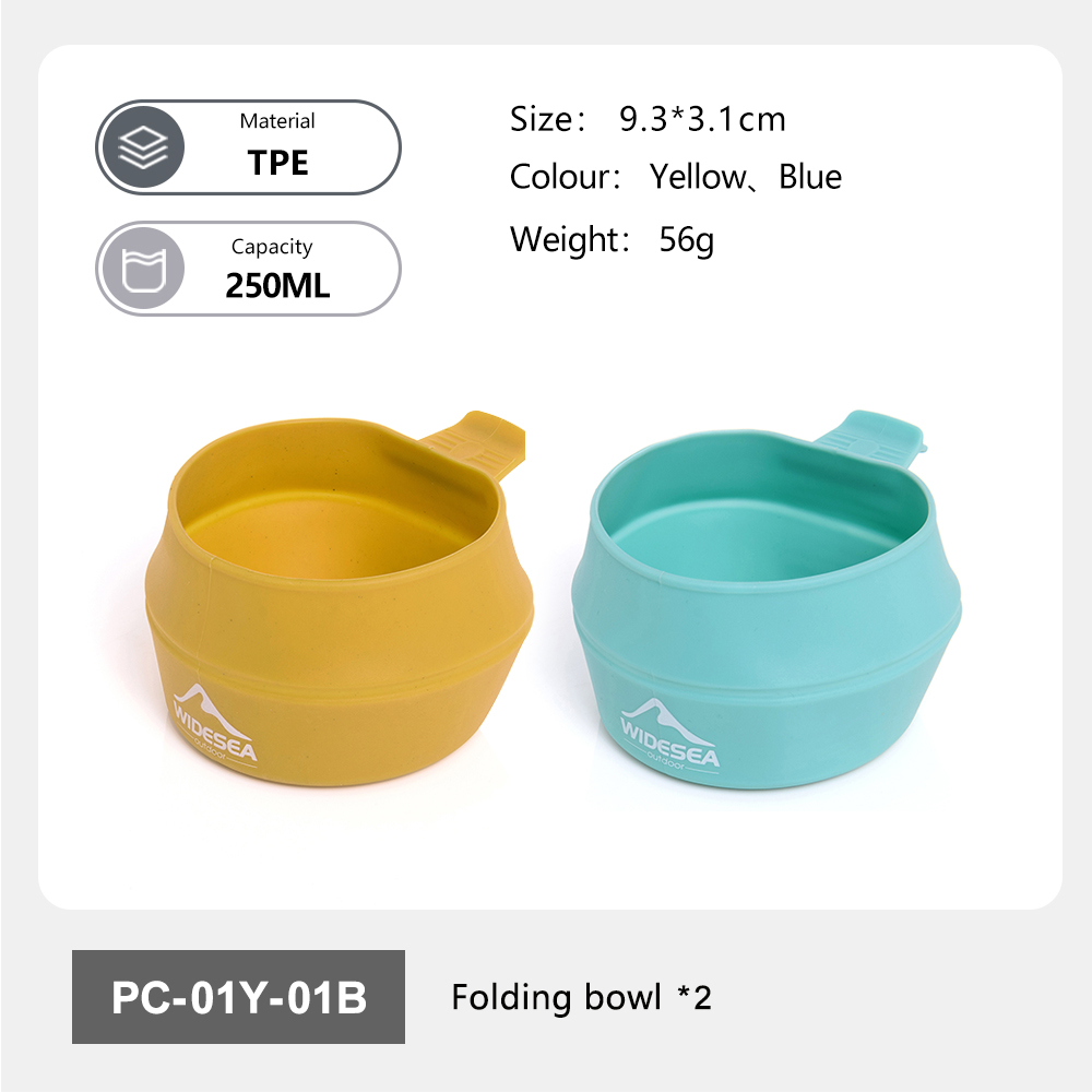 Camping Cooking Utensils Kit - Widesea Camping 250ml Miękki składany kubek