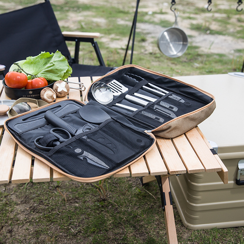 8-częściowy zestaw naczyń kuch – Camping Cooking Utensils Kit recenzja i cena