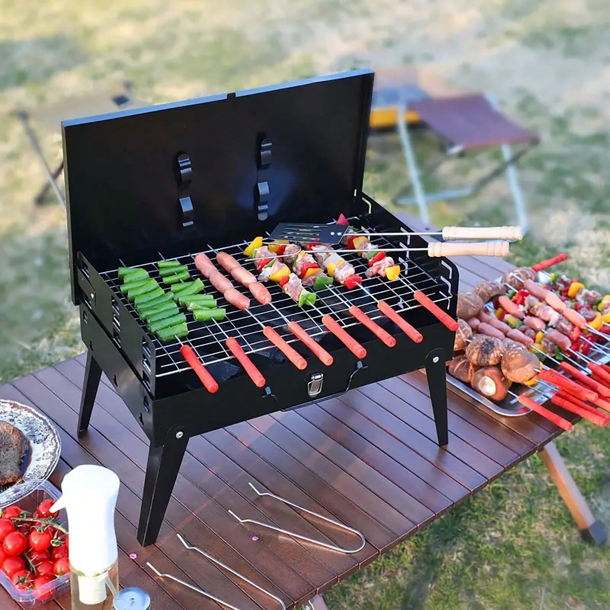 1 szt. Mały, przenośny grill n – Camping Hiking Cooking recenzja i cena