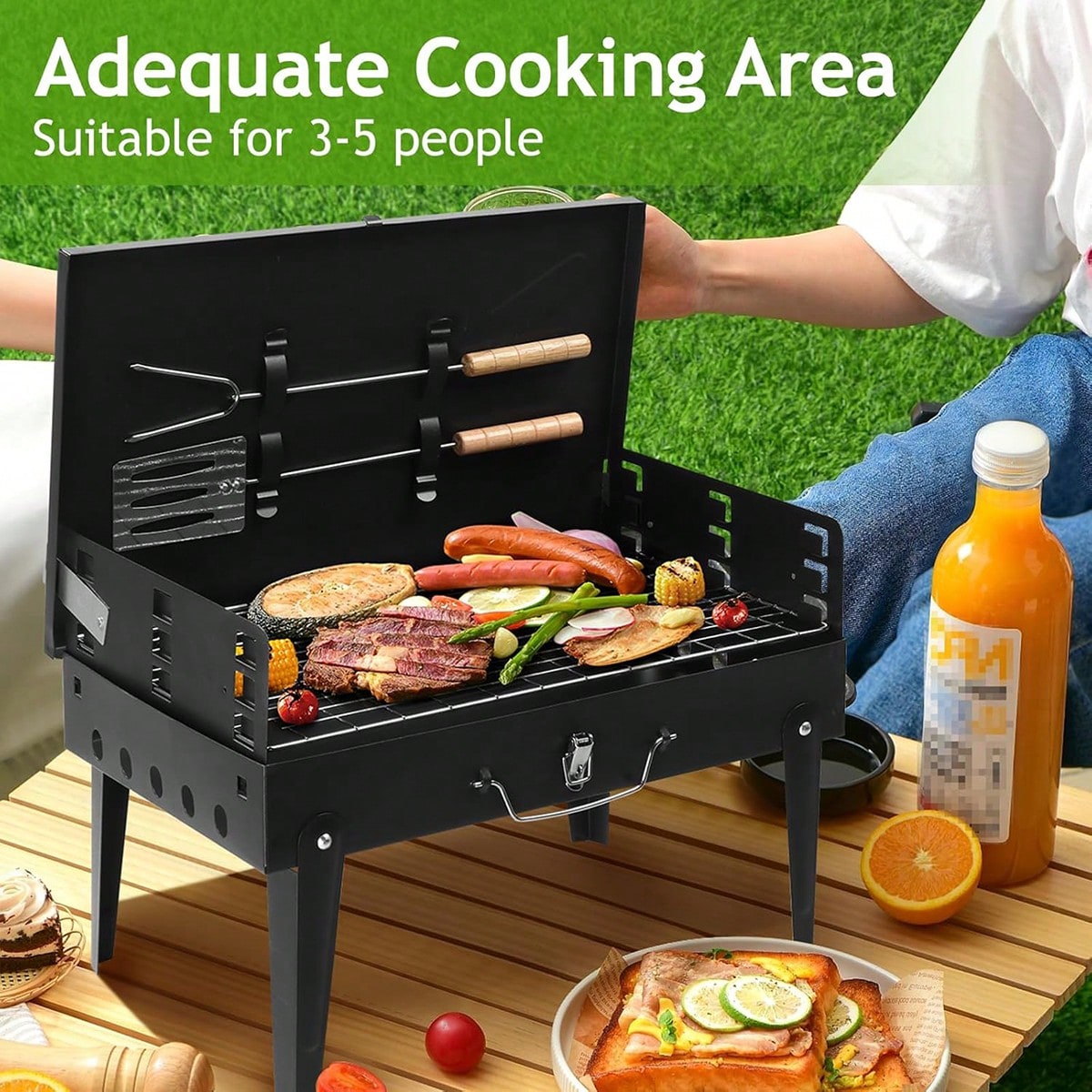 1 szt. Mały, przenośny grill n – Camping Hiking Cooking recenzja i cena