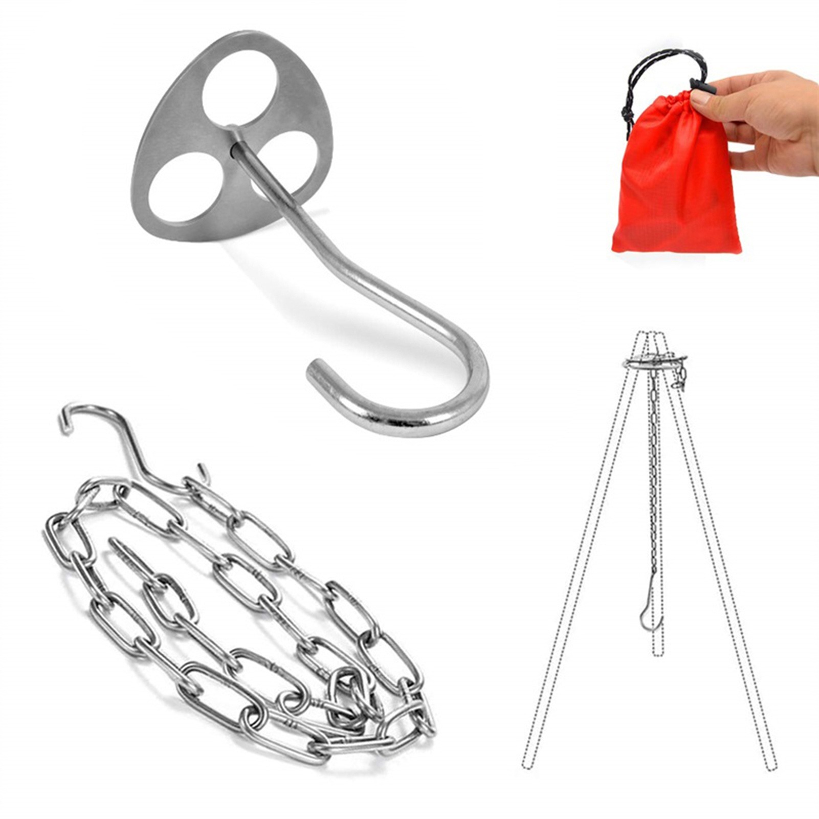 Stalowa płyta podpierająca do  – Camping Cooking Pot Tripod recenzja i cena