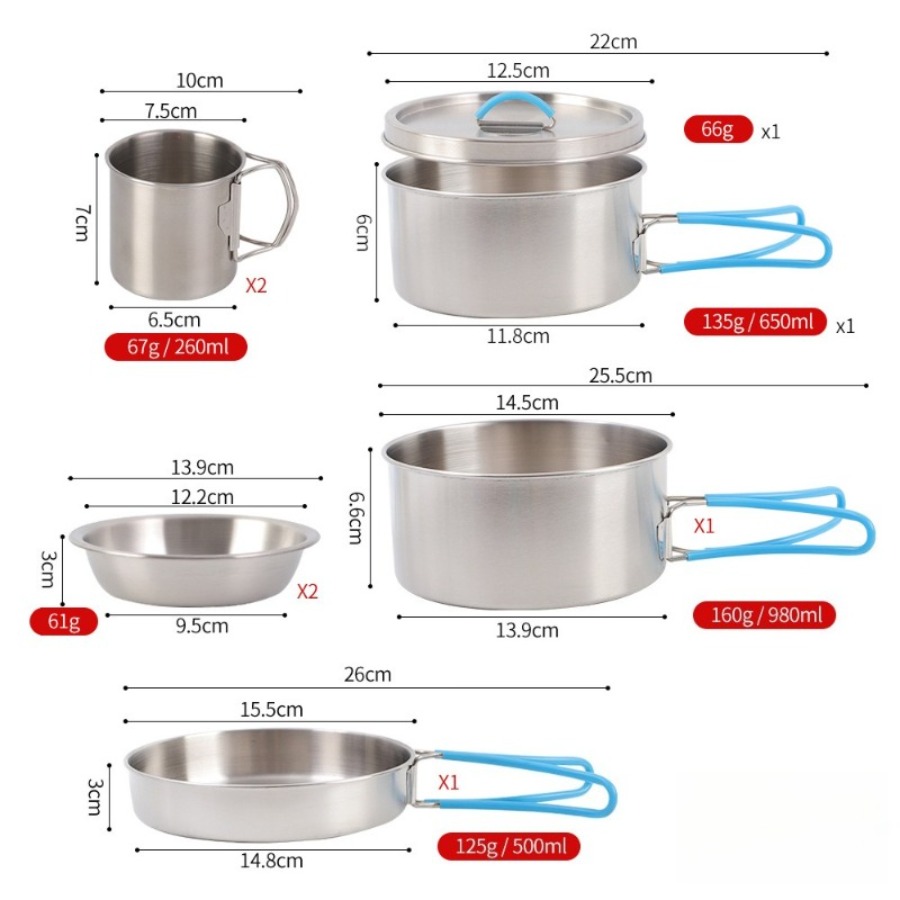 8-częściowy zestaw przenośnej  – Camping Cooking Kettle recenzja i cena